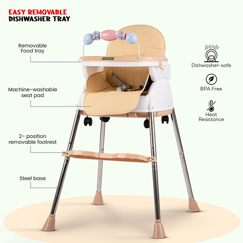 Baybee - 4-In-1 Nora Convertible Baby High Chair - Beige