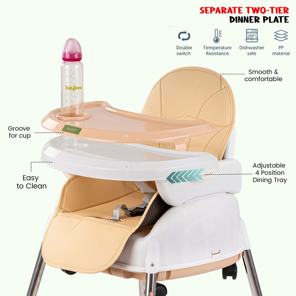 Baybee - 4-In-1 Nora Convertible Baby High Chair - Beige