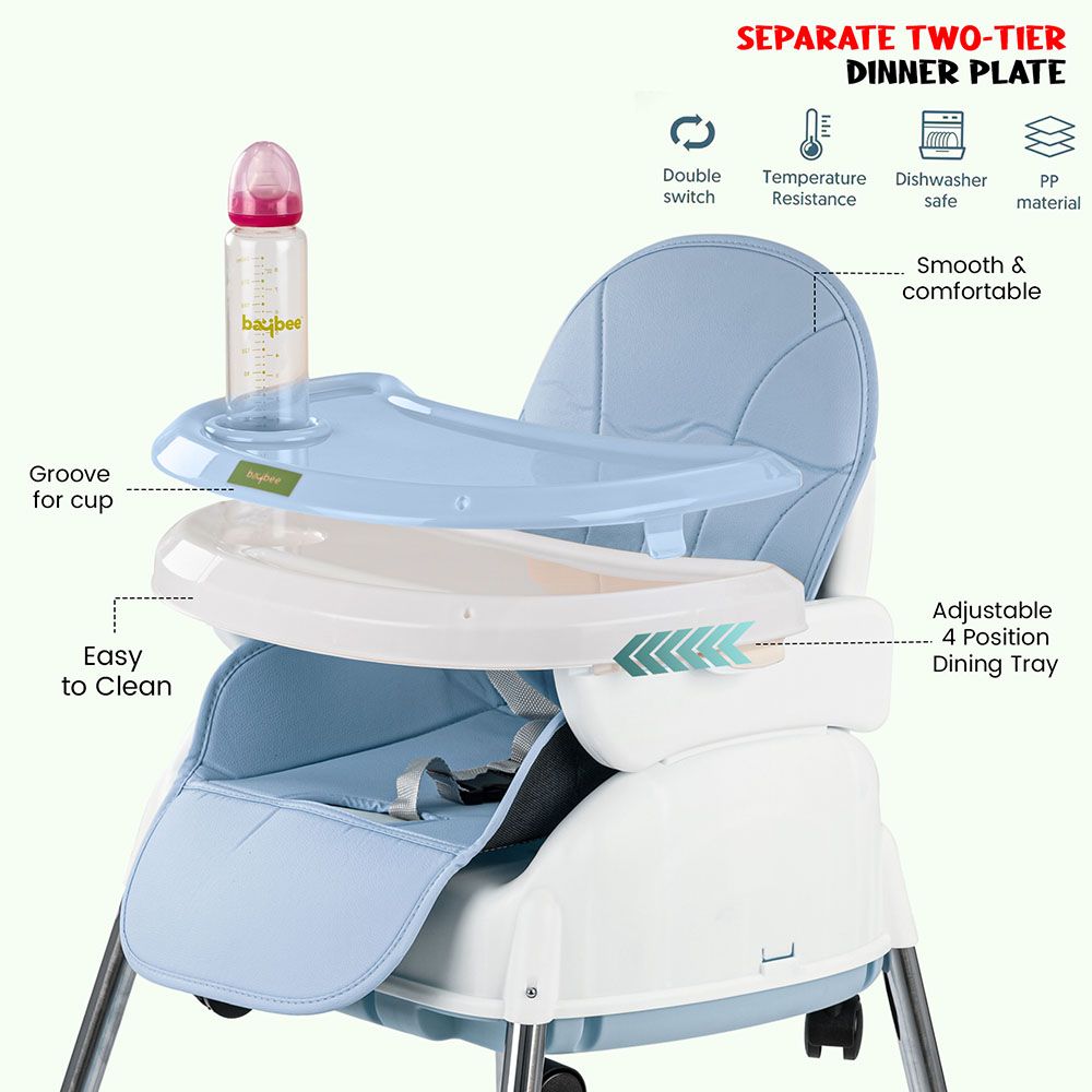 Baybee - 4-In-1 Nora Convertible Baby High Chair - Blue