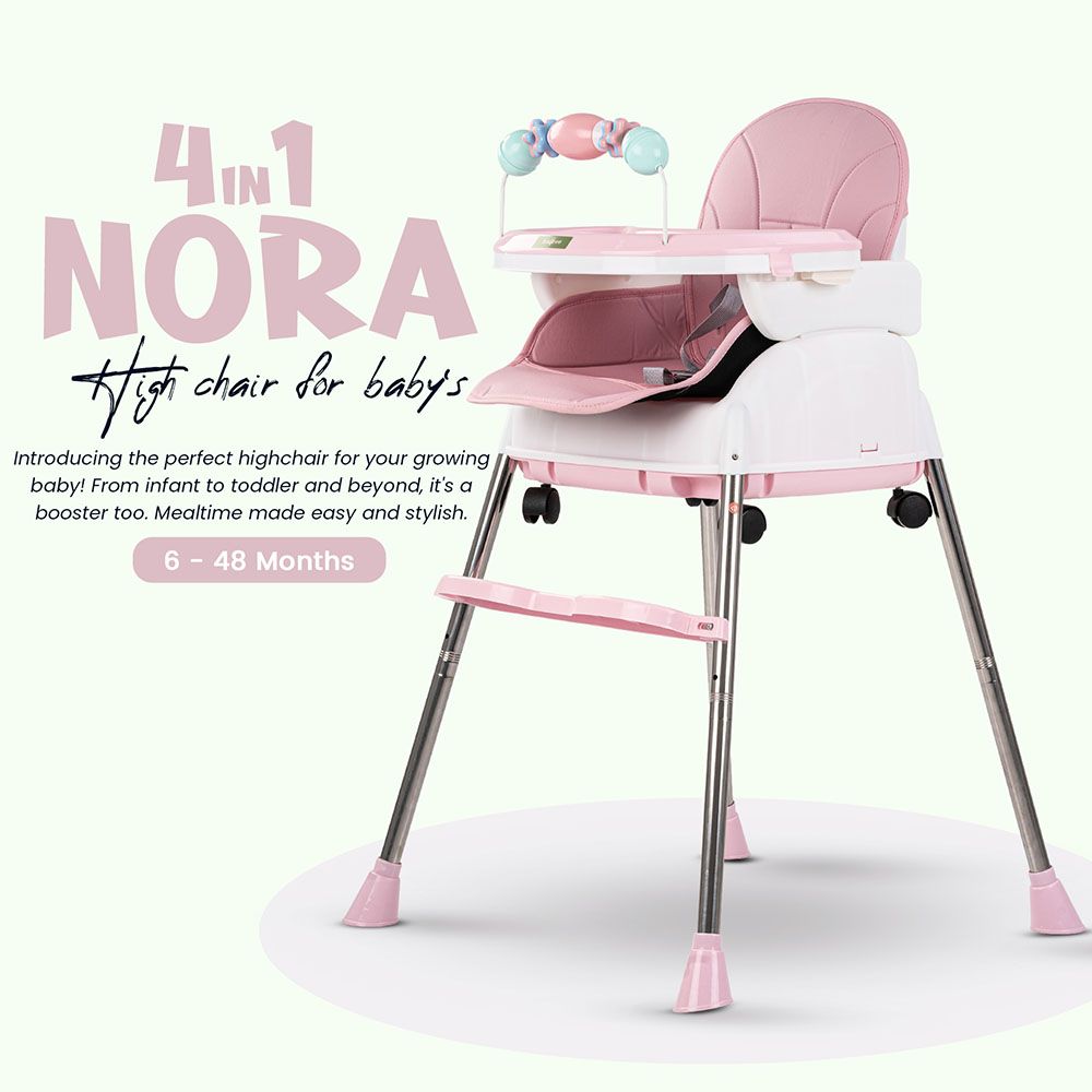 Baybee - 4-In-1 Nora Convertible Baby High Chair - Pink