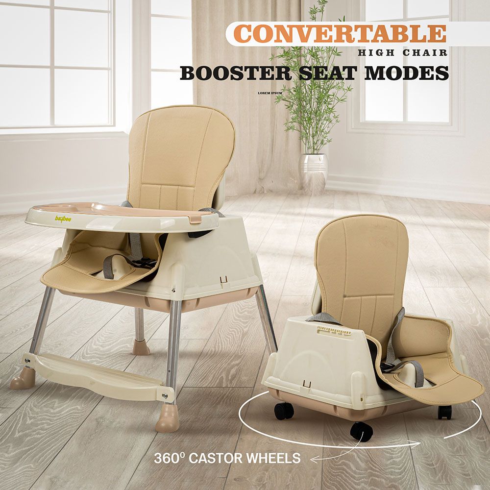 Baybee 4-In-1 Convertible Baby High Chair - Beige