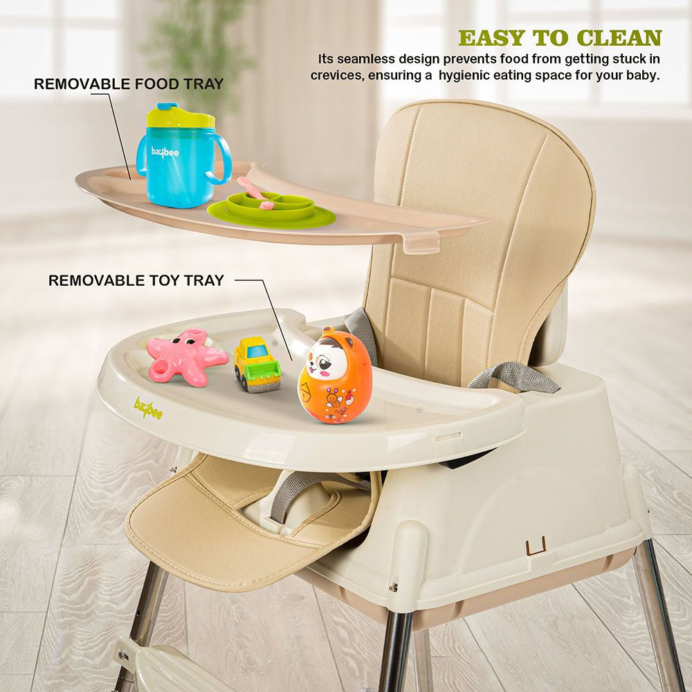 Baybee 4-In-1 Convertible Baby High Chair - Beige