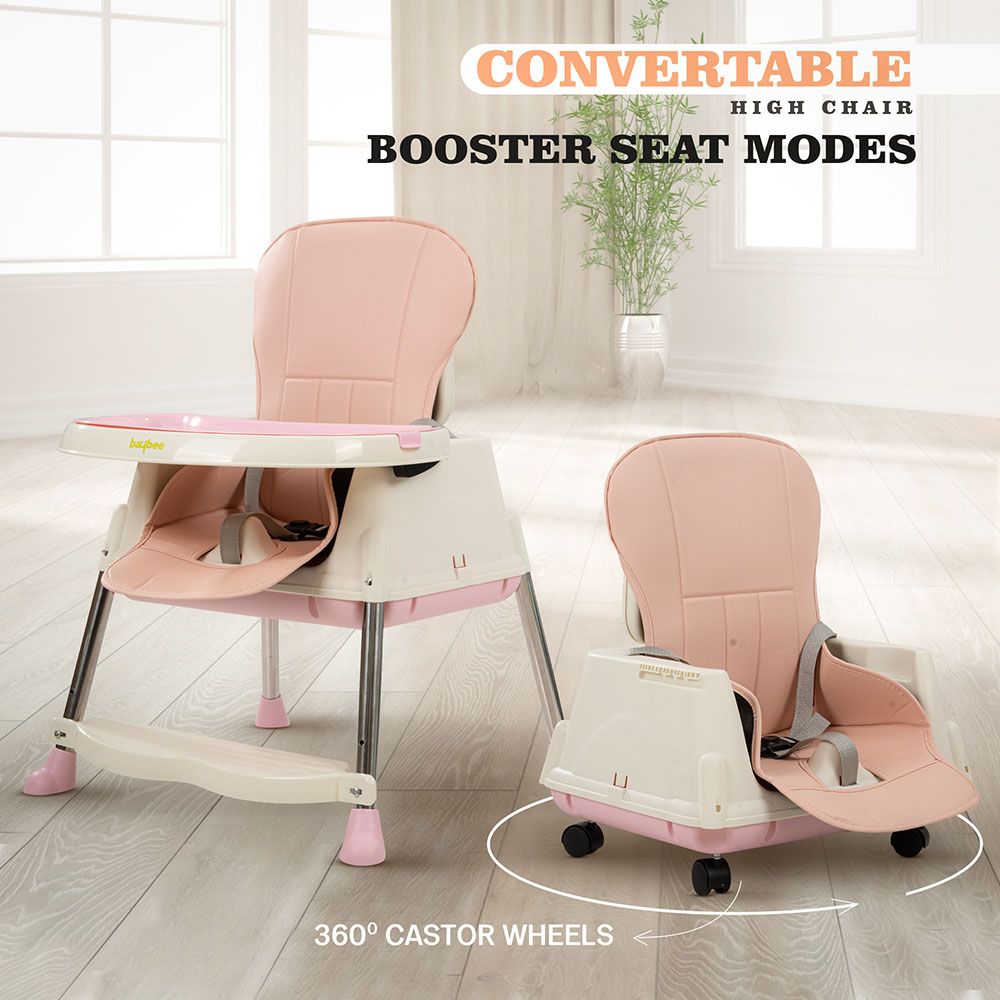 Baybee 4-In-1 Convertible Baby High Chair - Pink