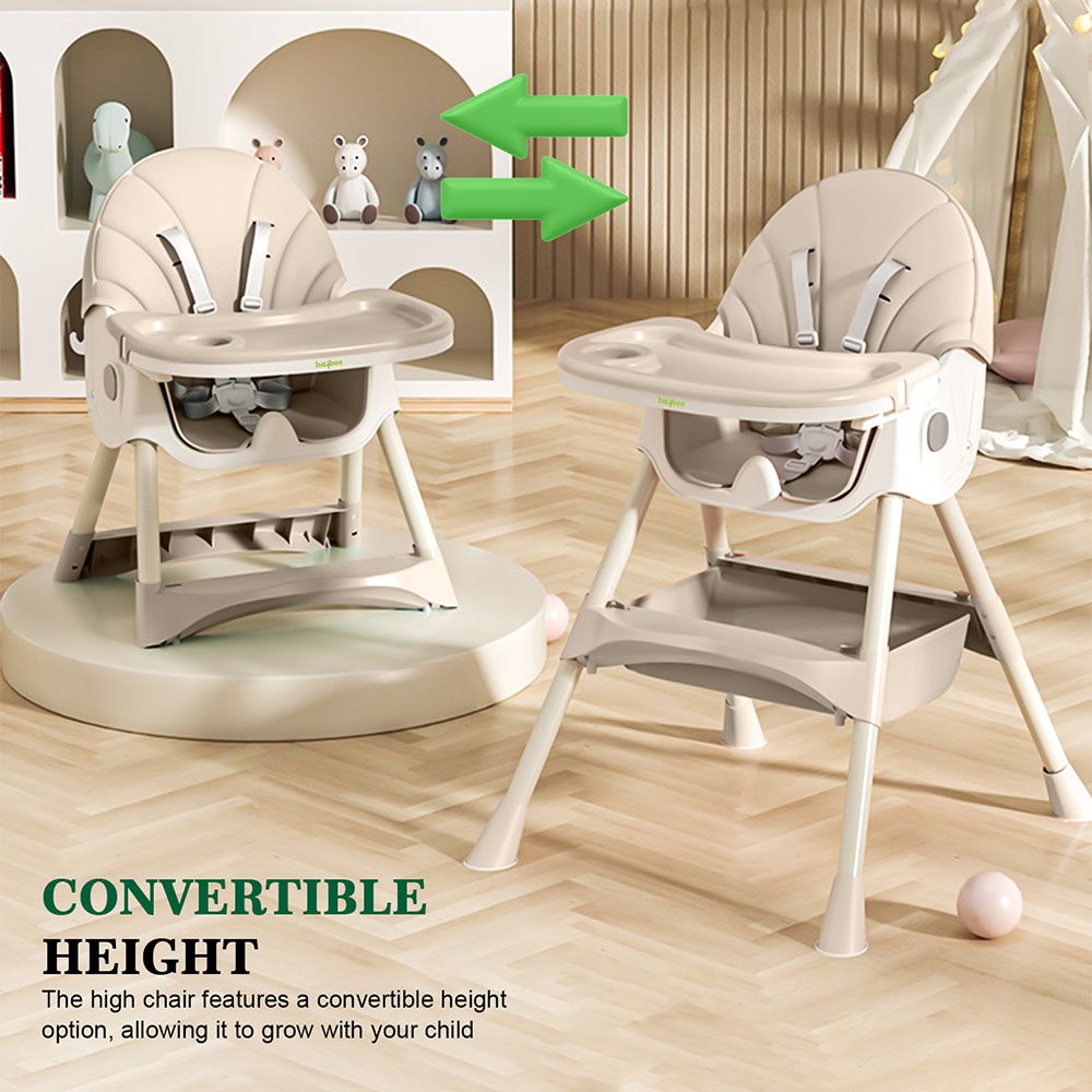 Baybee - 3-In-1 Iris Convertible Baby High Chair - Beige