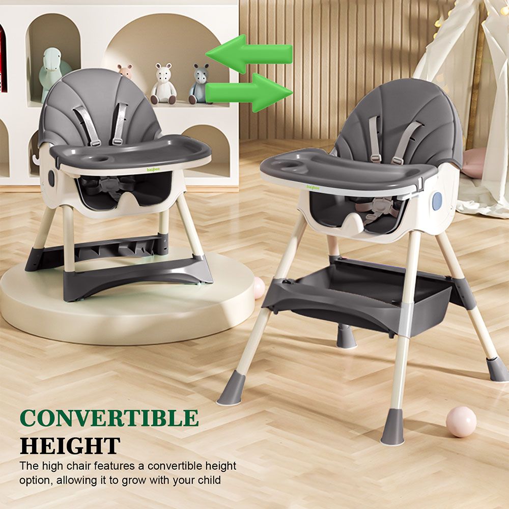 Baybee - 3-In-1 Iris Convertible Baby High Chair - Grey