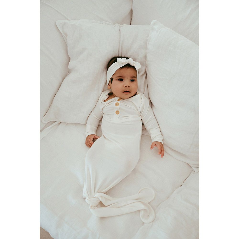 Anvi Baby - Knotted Gown & Beanie Set - Daisy