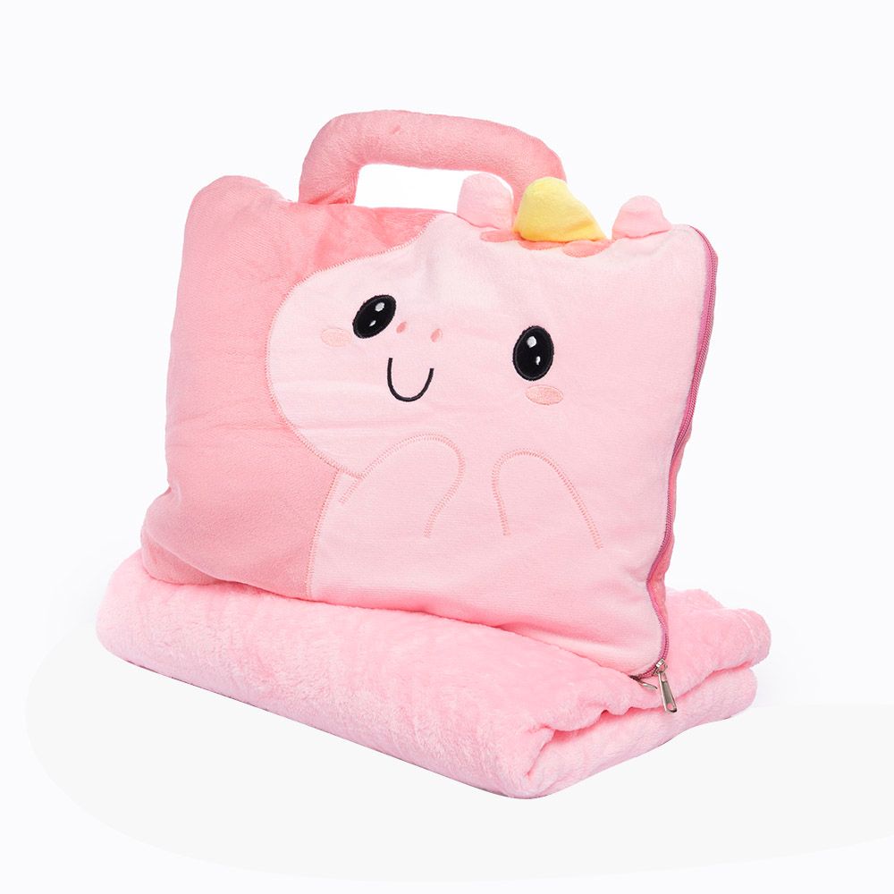 Toto Toys - Baby Folding Blanket With Hanger - Pink - 38 cm