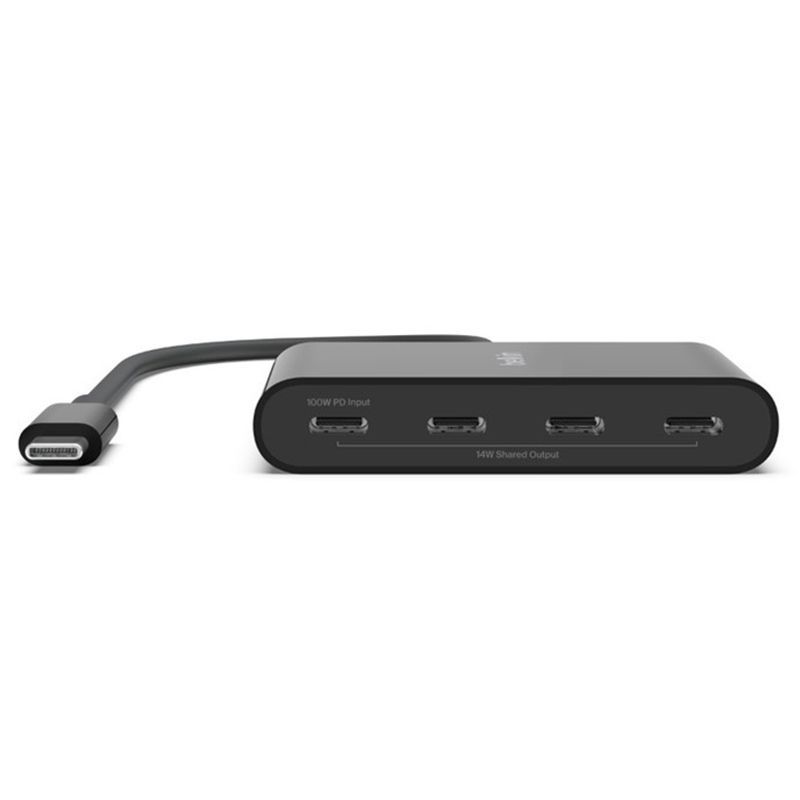 Belkin - USB-C To 4-Port USB-C Hub - Black