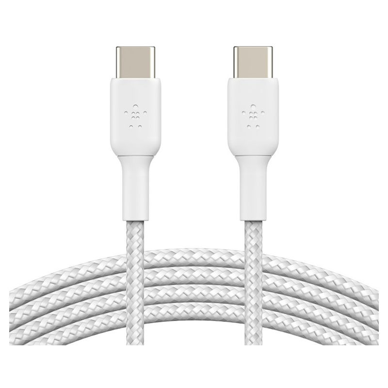 Belkin - C To C 2.0 Braided Cable - White - 2 m - Pack of 2