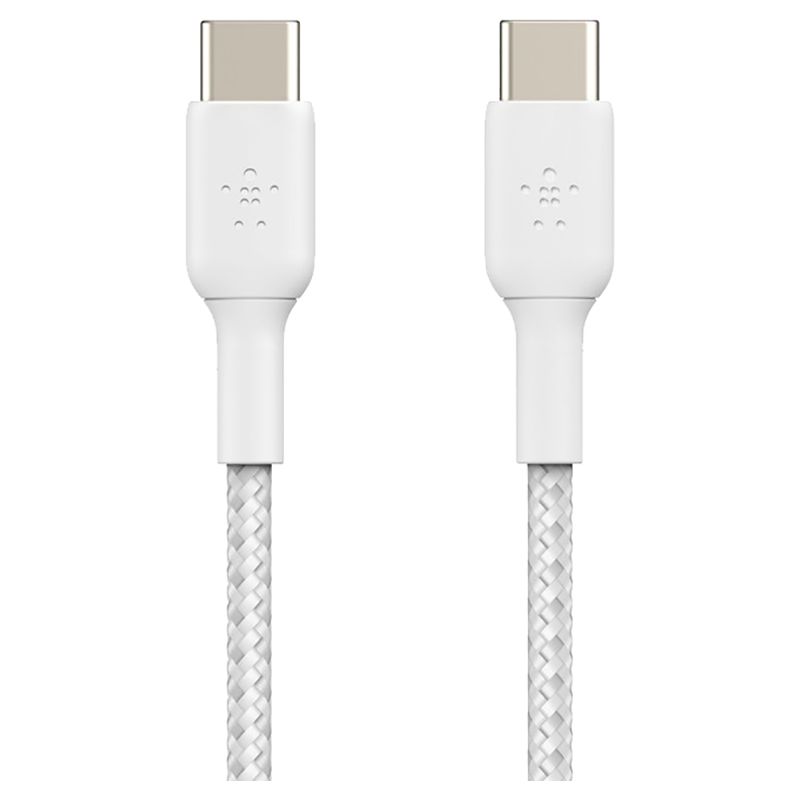 Belkin - C To C 2.0 Braided Cable - White - 2 m - Pack of 2