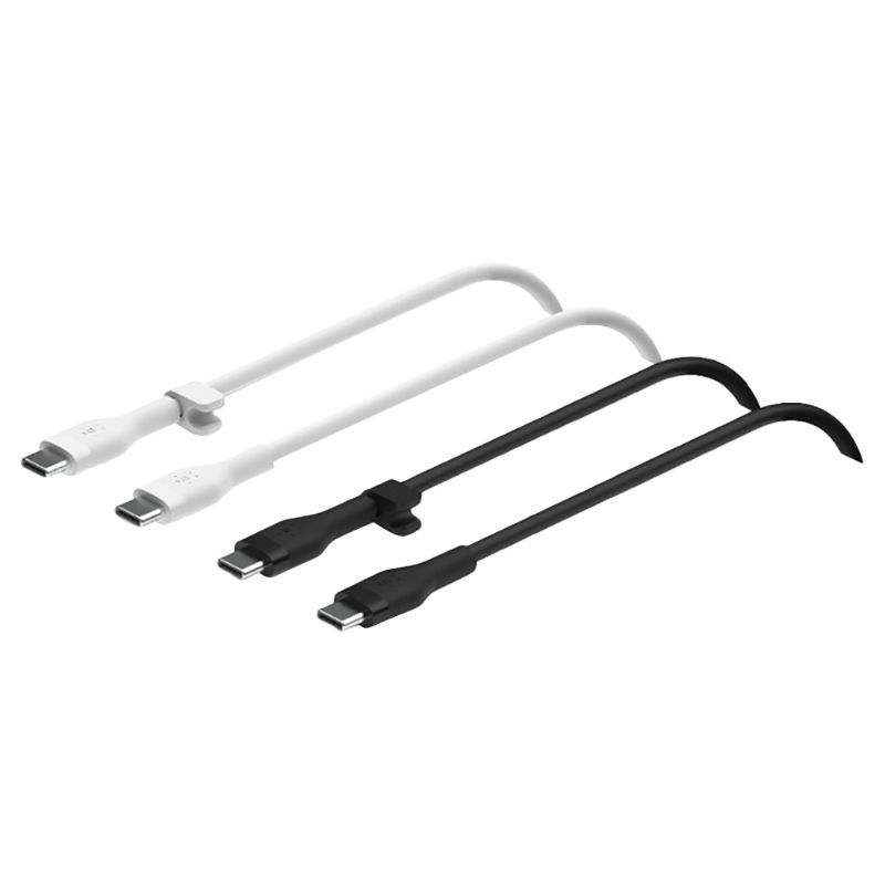 Belkin - C To C 2.0 Silicone Cable - Black/White - 1 m - Pack of 2