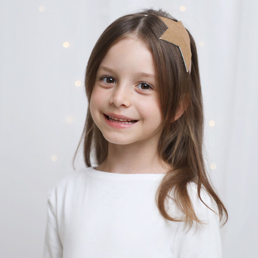 Billy Loves Audrey - Oversize Star Alice Headband - Gold Rush