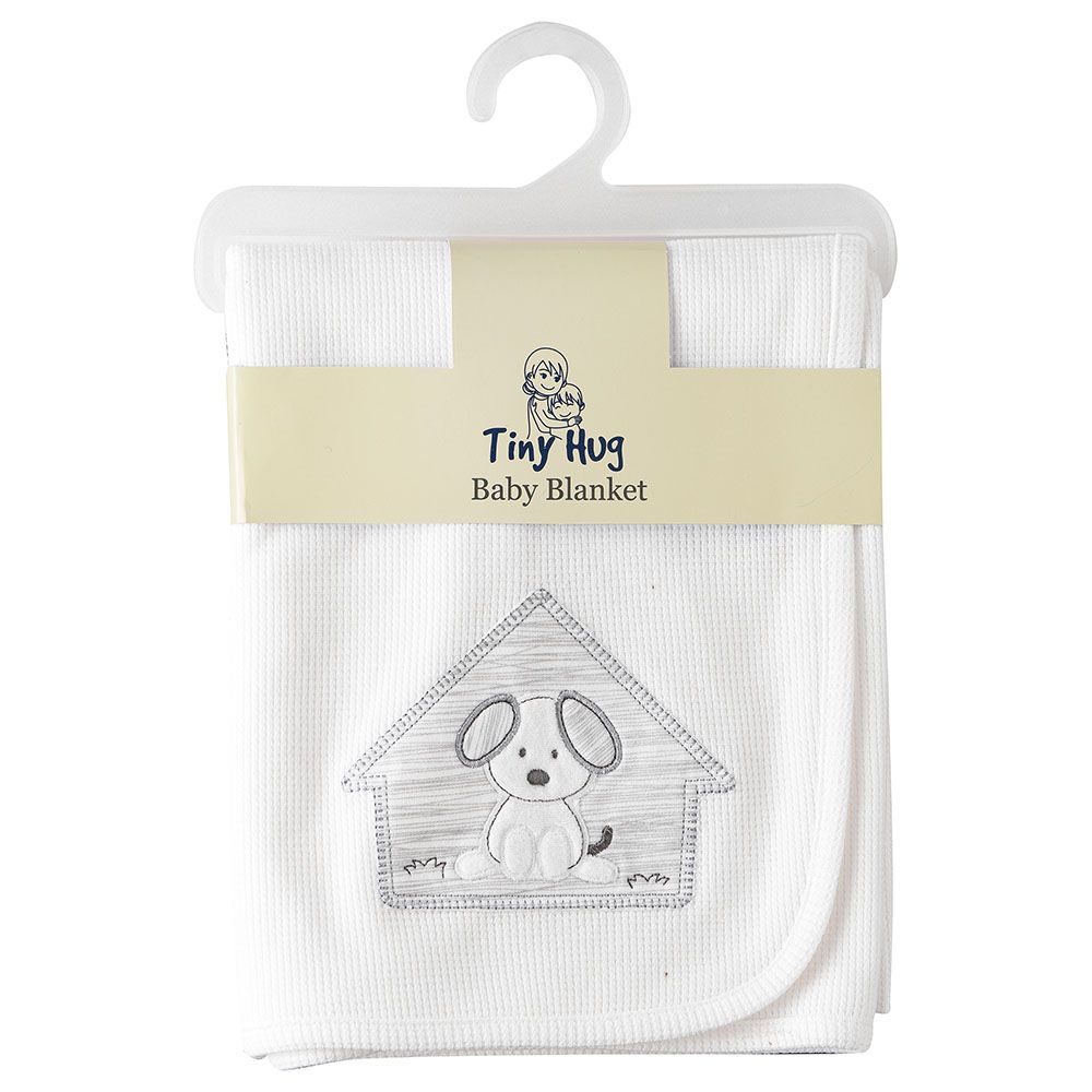 Tiny Hug - Newborn Soft And Warm Baby Puppy Blanket - White