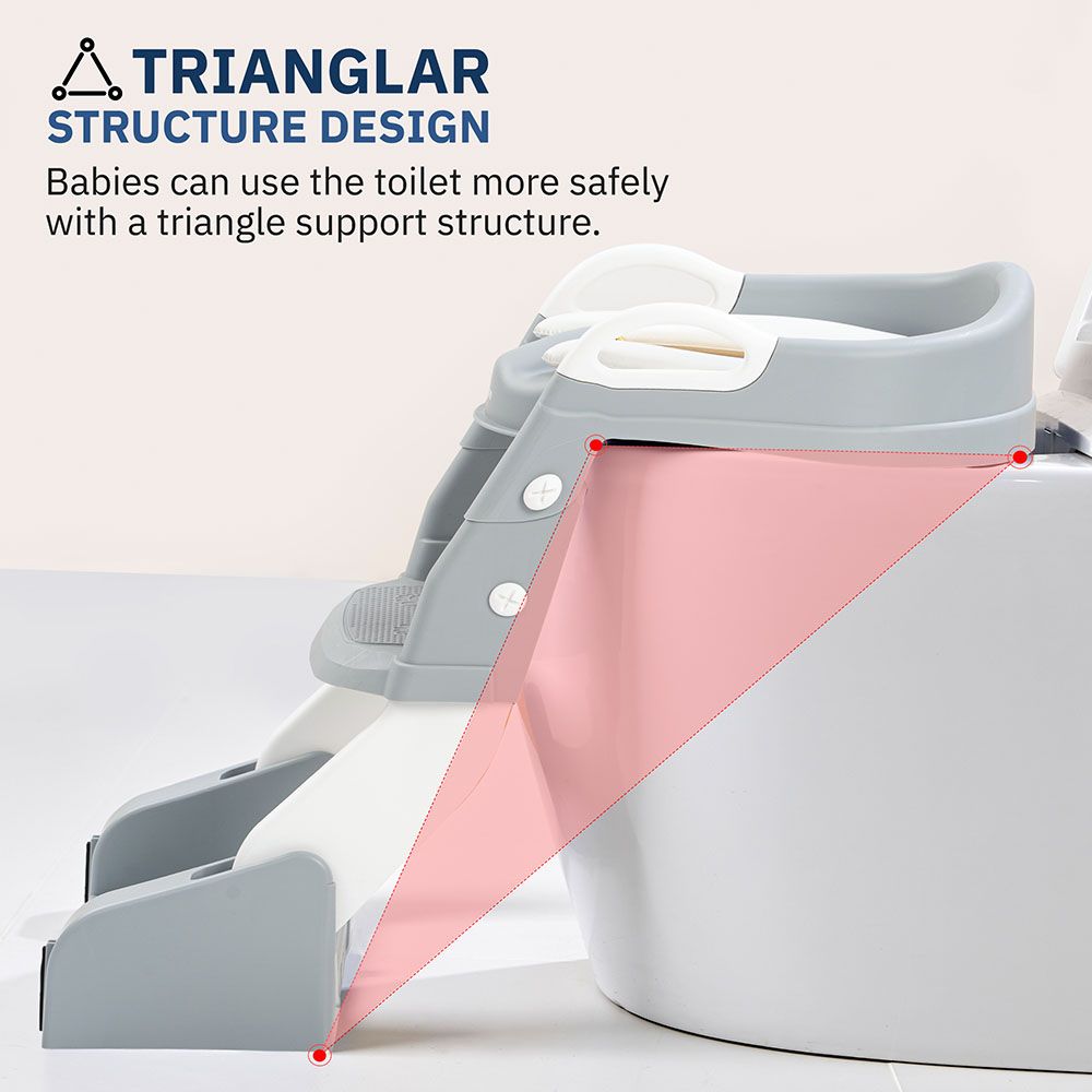 Baybee - Vega 2-In-1 Convertible Western Toilet Potty Seat - Grey