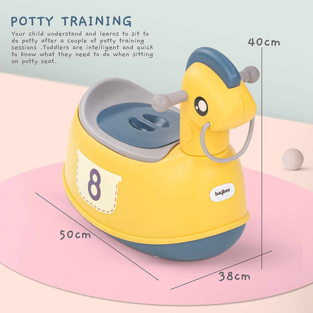 Baybee - Ponyta Baby Potty Seat For Kids w/ Closing Lid - Yellow