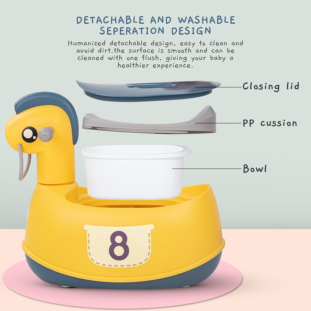 Baybee - Ponyta Baby Potty Seat For Kids w/ Closing Lid - Yellow