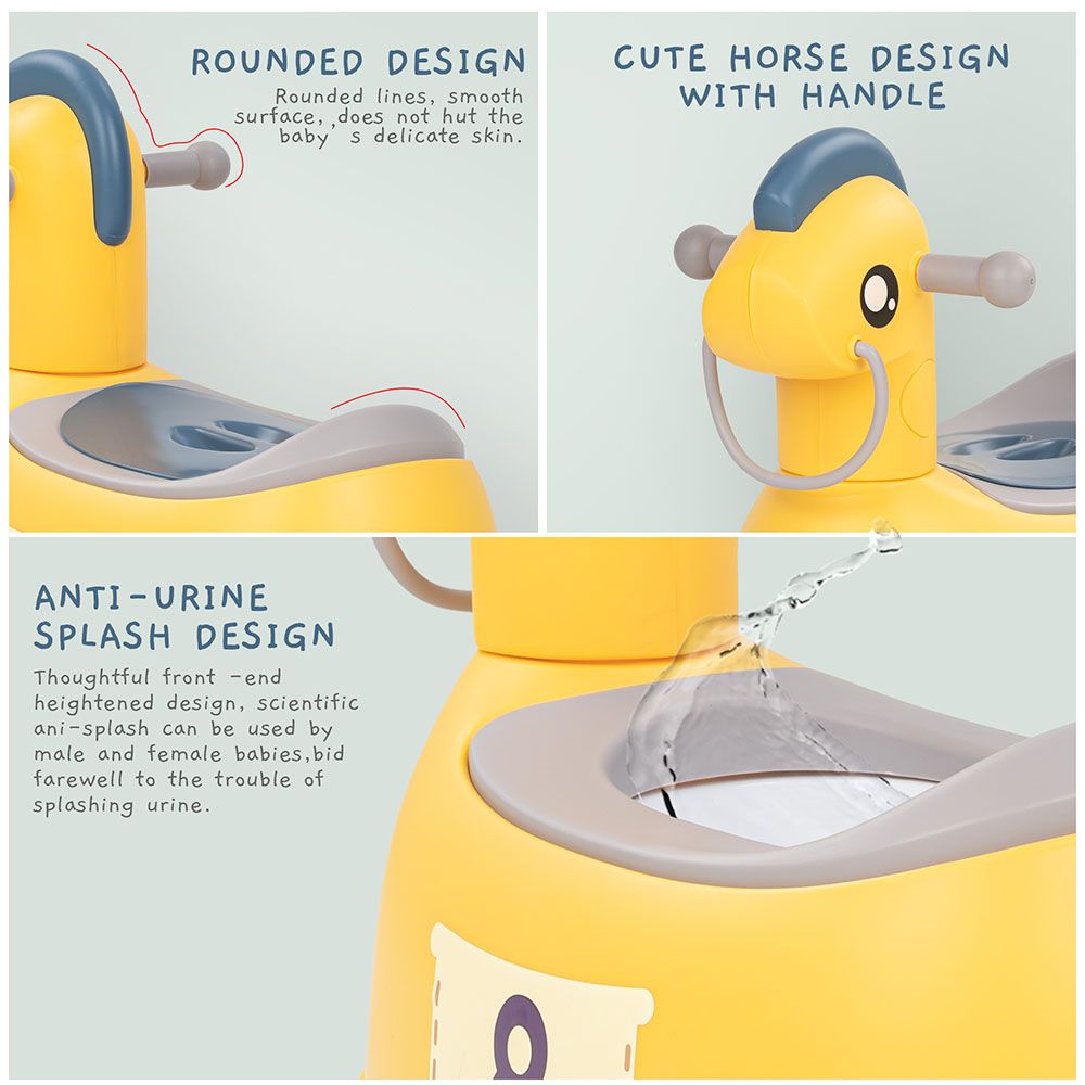 Baybee - Ponyta Baby Potty Seat For Kids w/ Closing Lid - Yellow