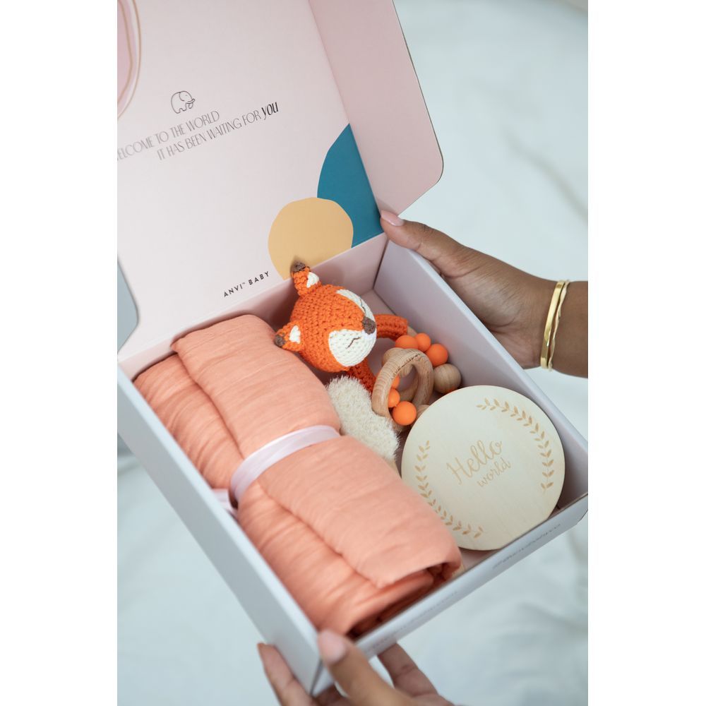 Anvi Baby - 5pc Set - Newborn Gift Set - Fox