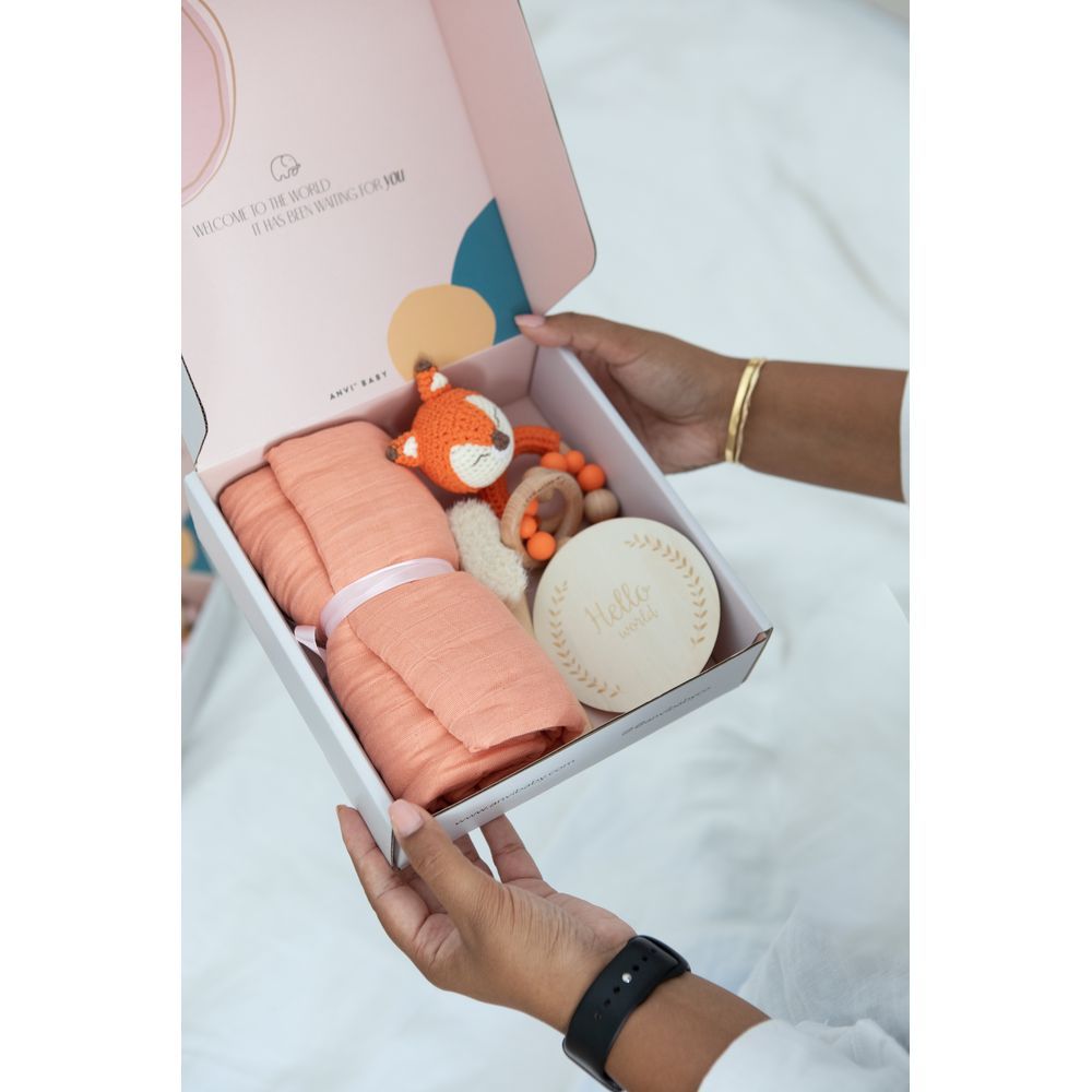 Anvi Baby - 5pc Set - Newborn Gift Set - Fox