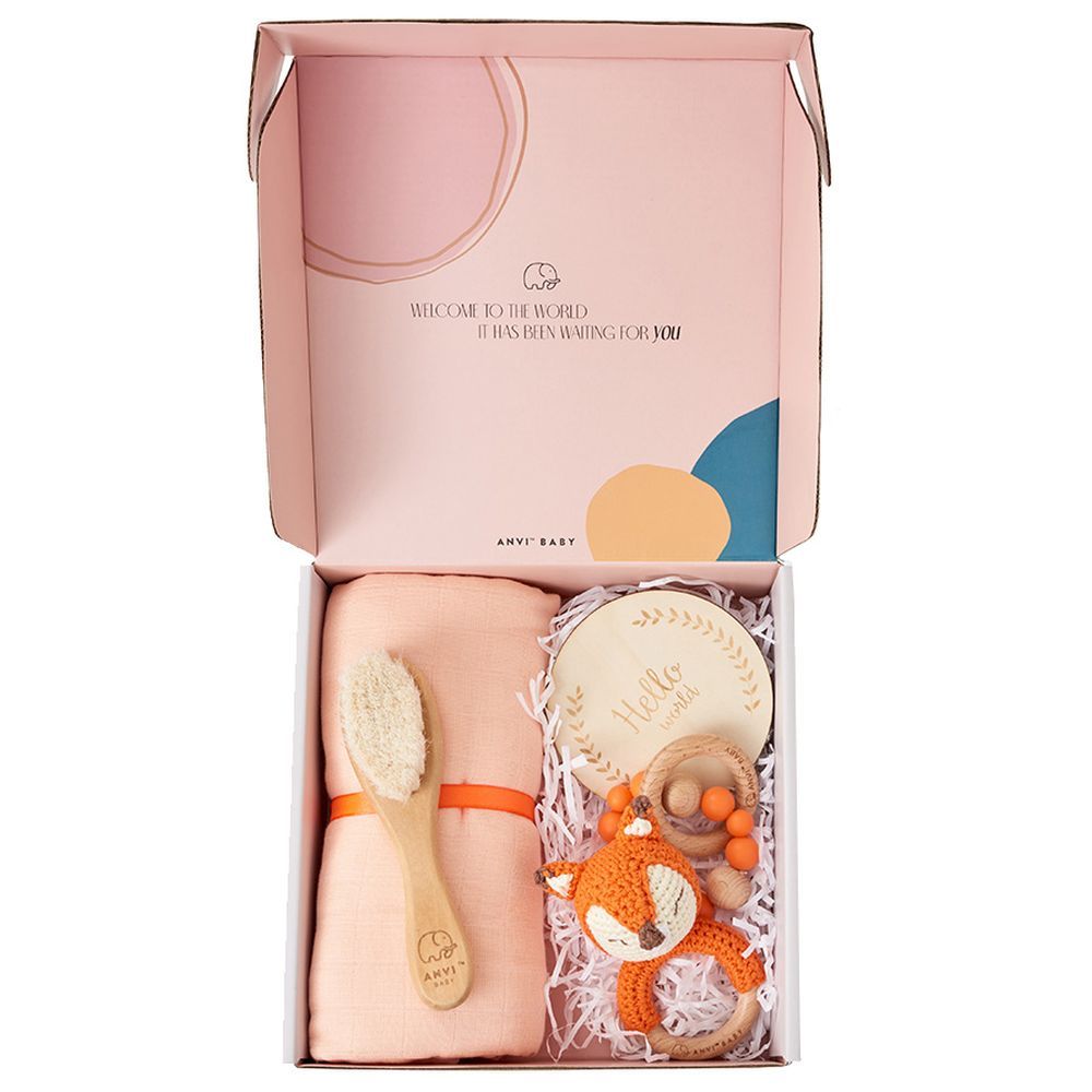 Anvi Baby - 5pc Set - Newborn Gift Set - Fox