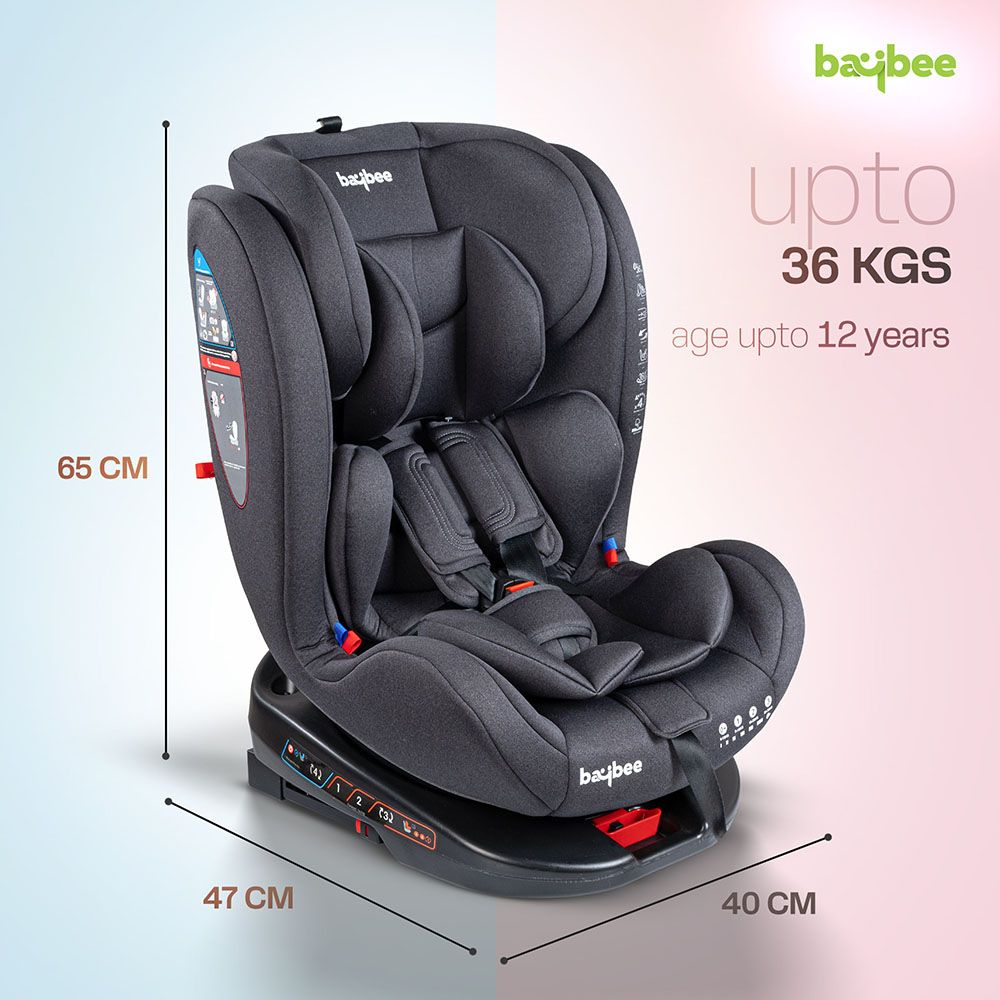 Baybee - Convertible Car Seat For Baby - Black