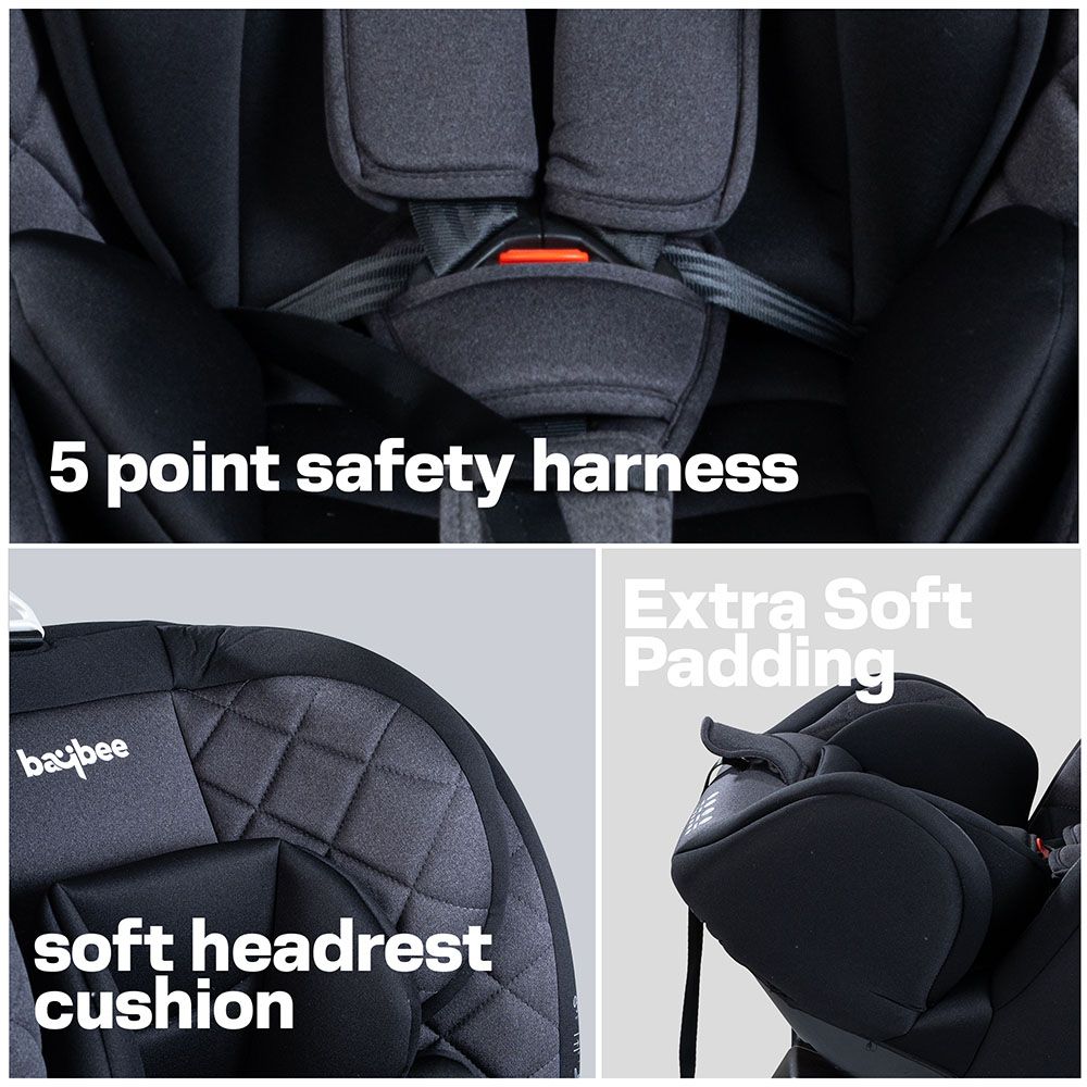 Baybee - Convertible Baby Car Seat w/ Isofix - Black