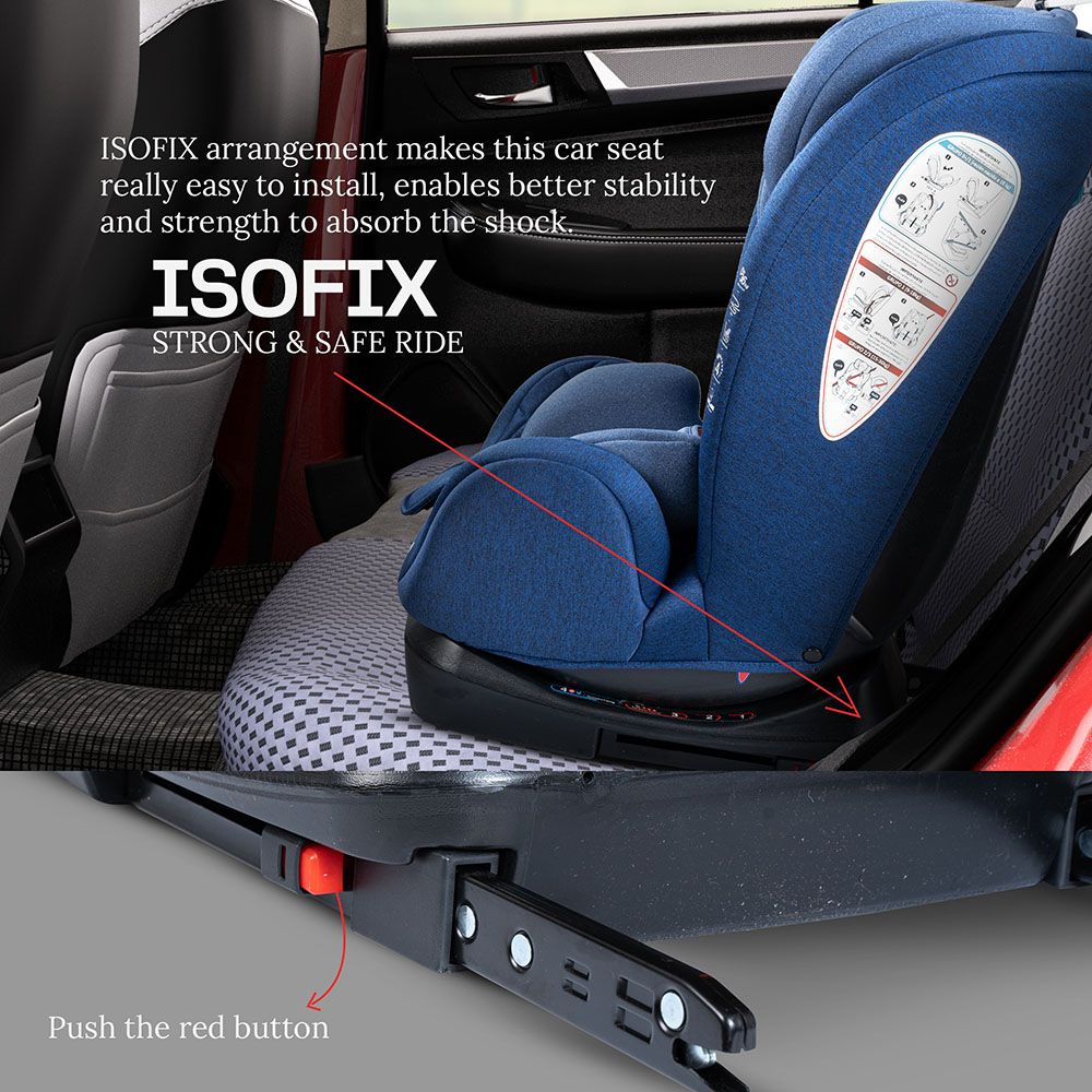 Baybee - Convertible Baby Car Seat w/ Isofix - Blue