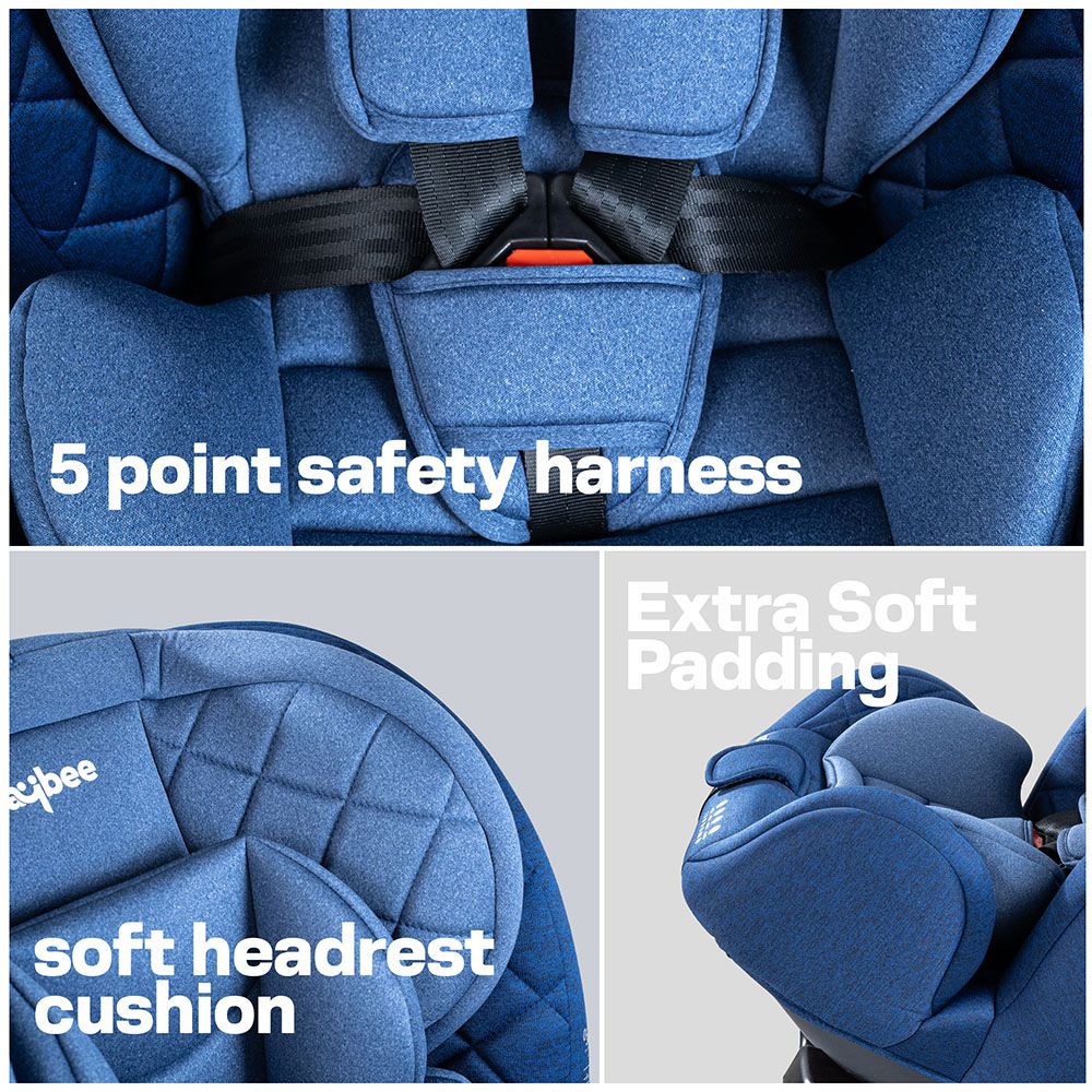 Baybee - Convertible Baby Car Seat w/ Isofix - Blue