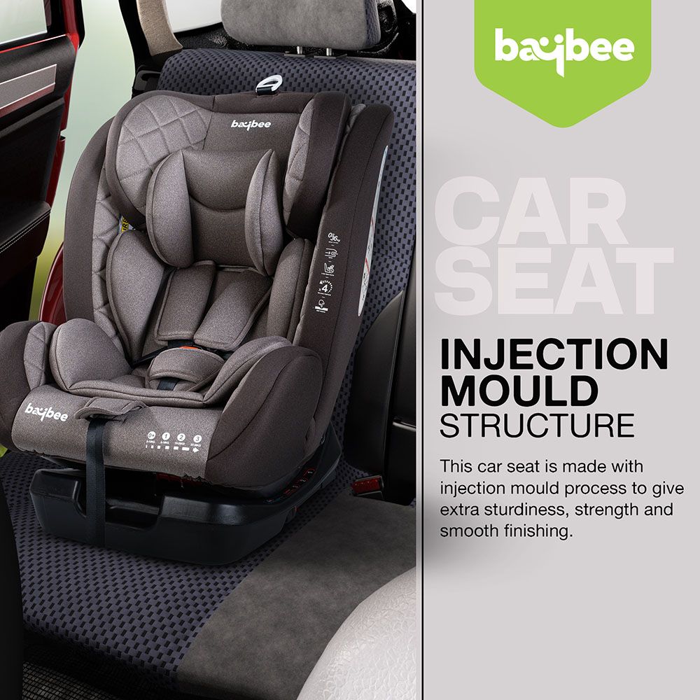 Baybee - Convertible Baby Car Seat w/ Isofix - Grey