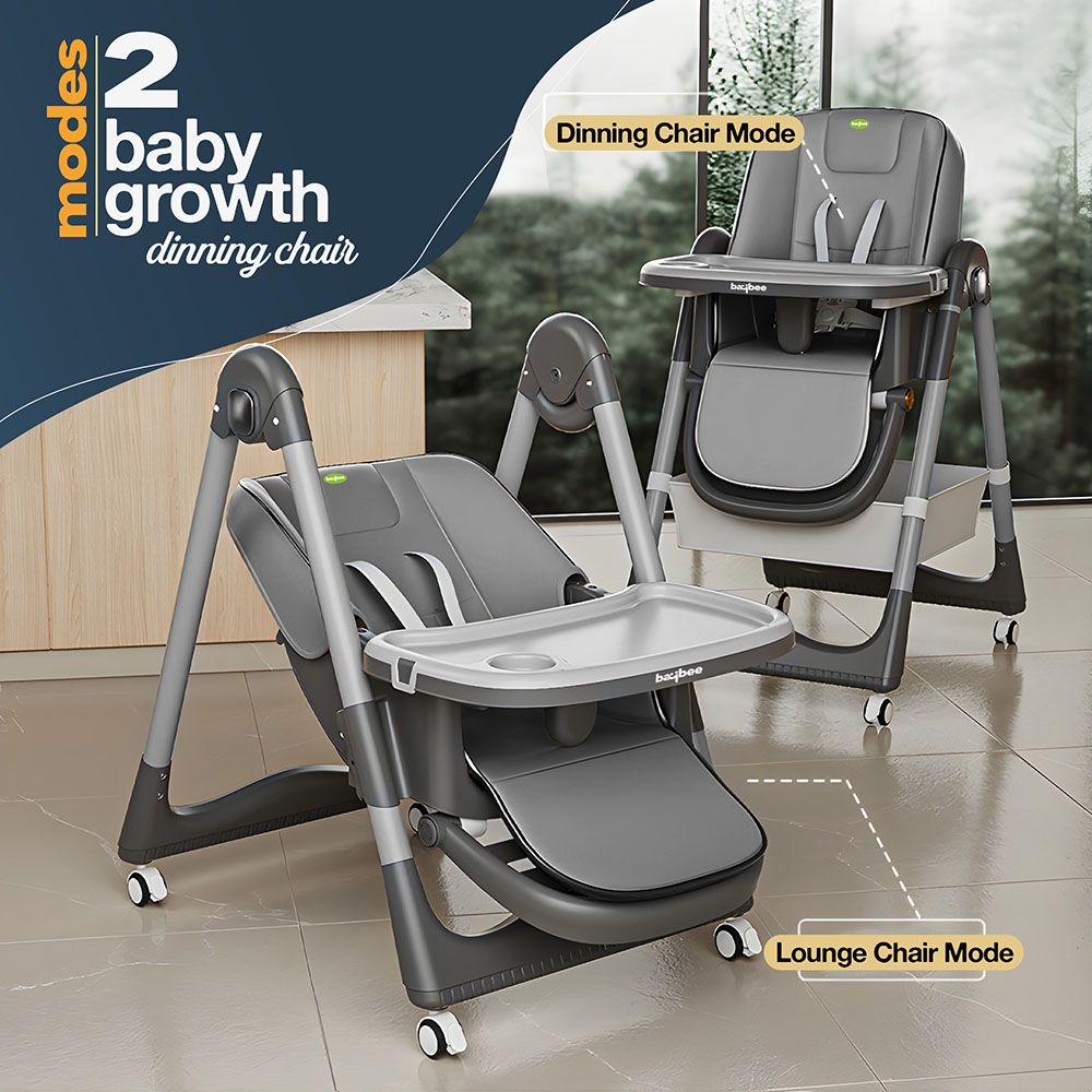 Baybee - 3-In-1 Convertible Baby High Chair - Grey