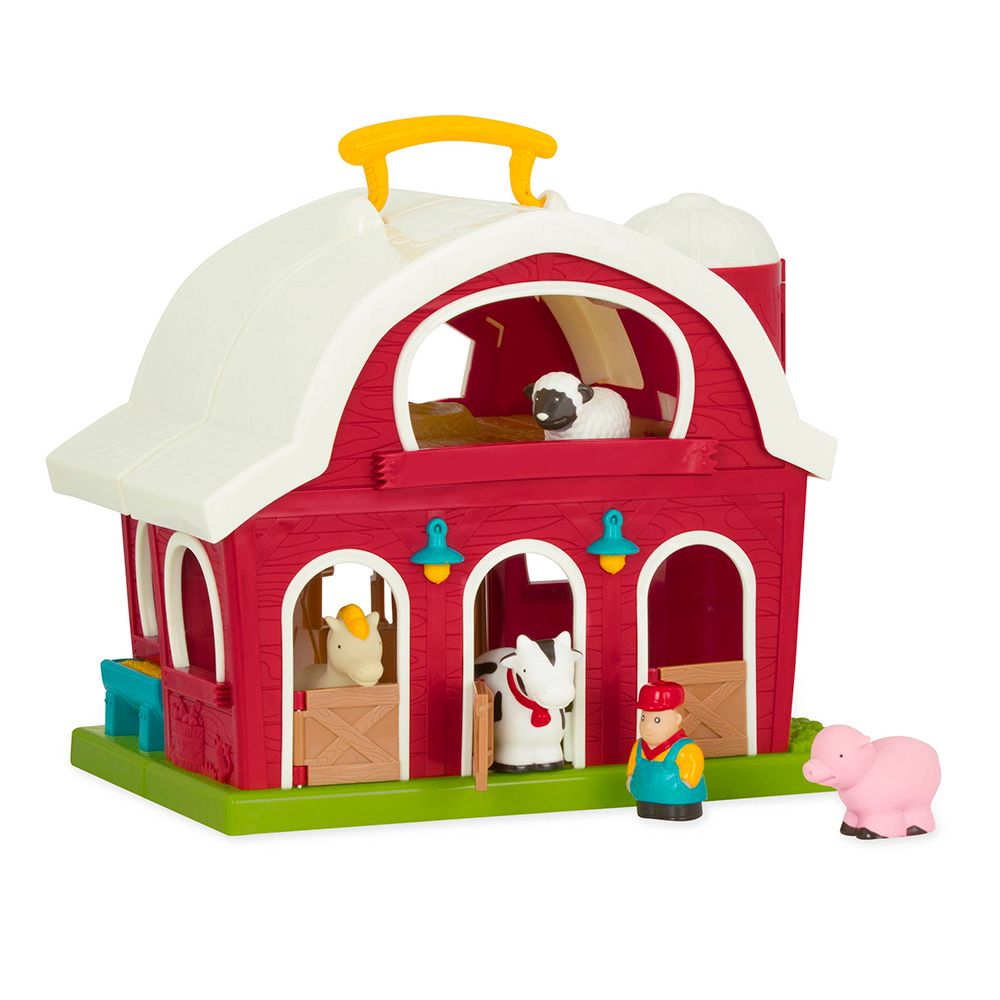 Battat - Big Barn Farm Playset - Red - 6pcs