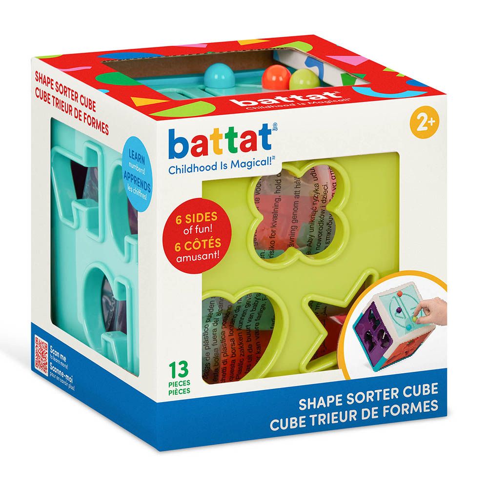 Battat - Shape Sorter Cube - 13pcs