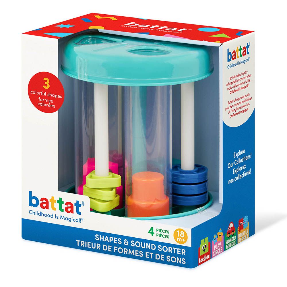 Battat - Shapes And Sound Sorter - 4pcs