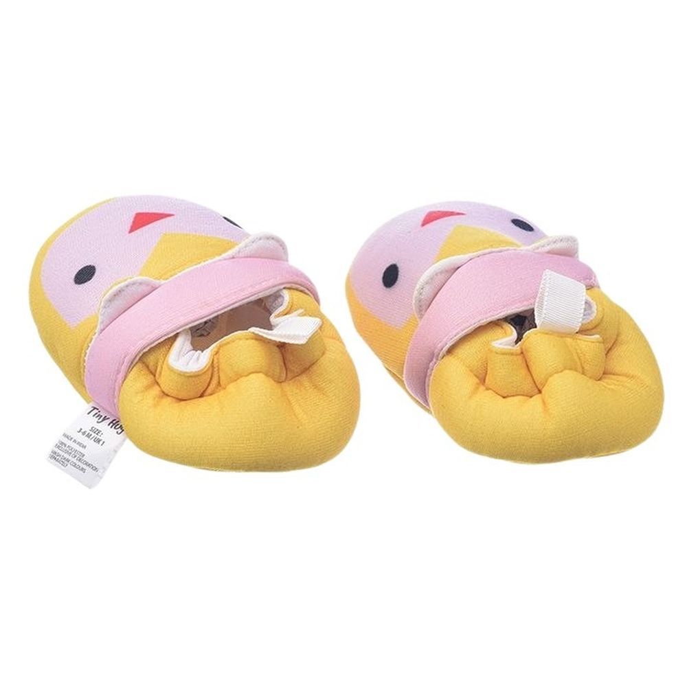 Tiny Hug - Soft & Warm Baby Booties - Yellow/Pink