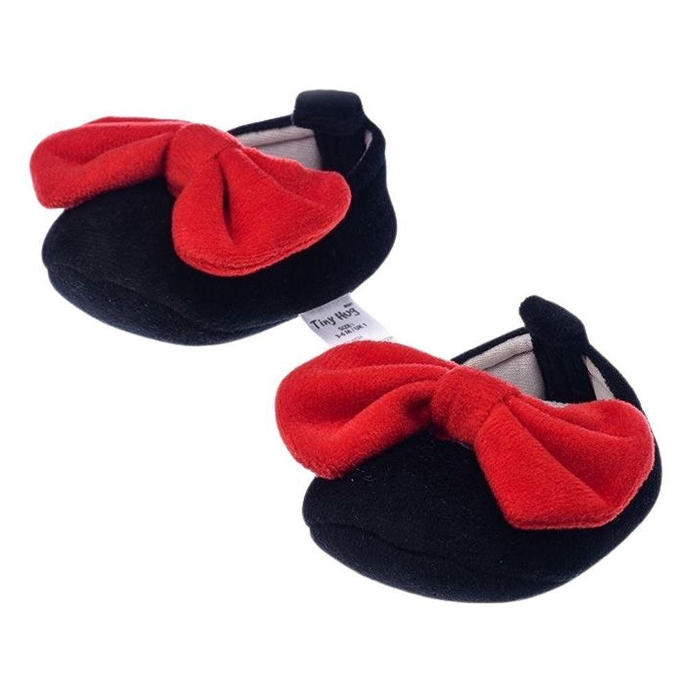 Tiny Hug - Soft & Warm Baby Booties w/ Headband - Black