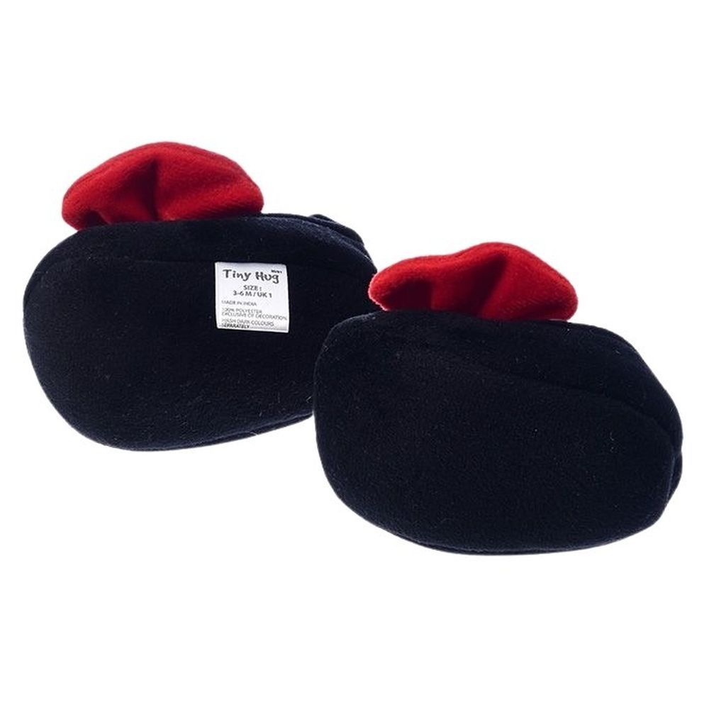 Tiny Hug - Soft & Warm Baby Booties w/ Headband - Black