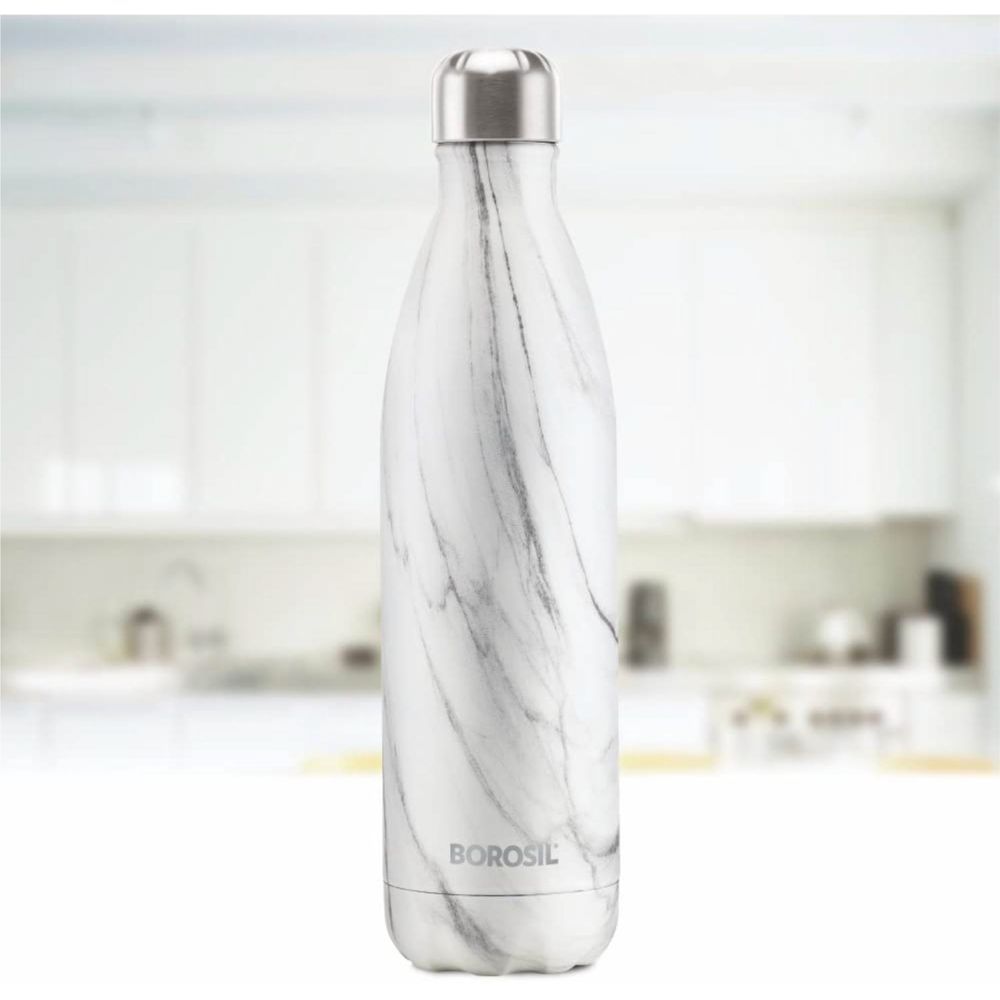 Borosil - Bolt Marble Stainless Steel Water Bottle - 500ml