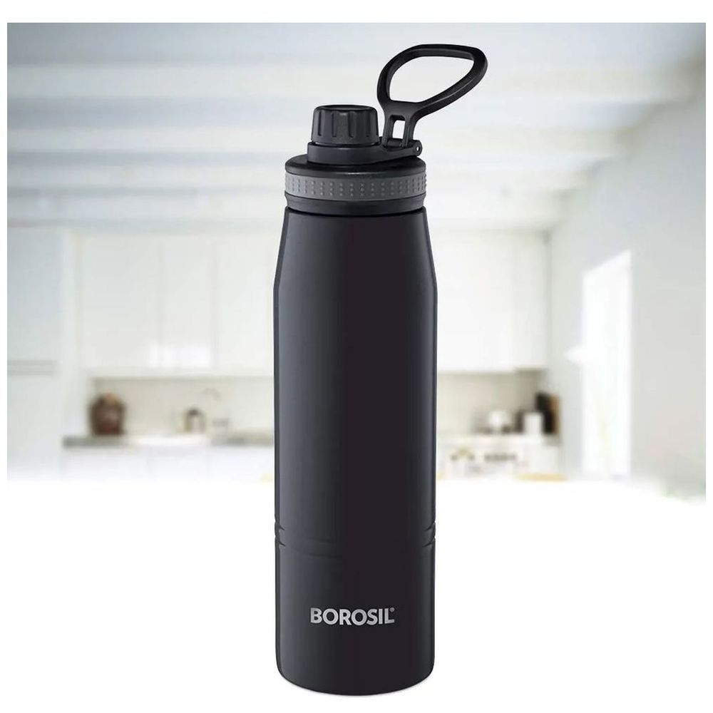 Borosil - Gosport Stainless Steel Water Bottle - Black - 900 ml