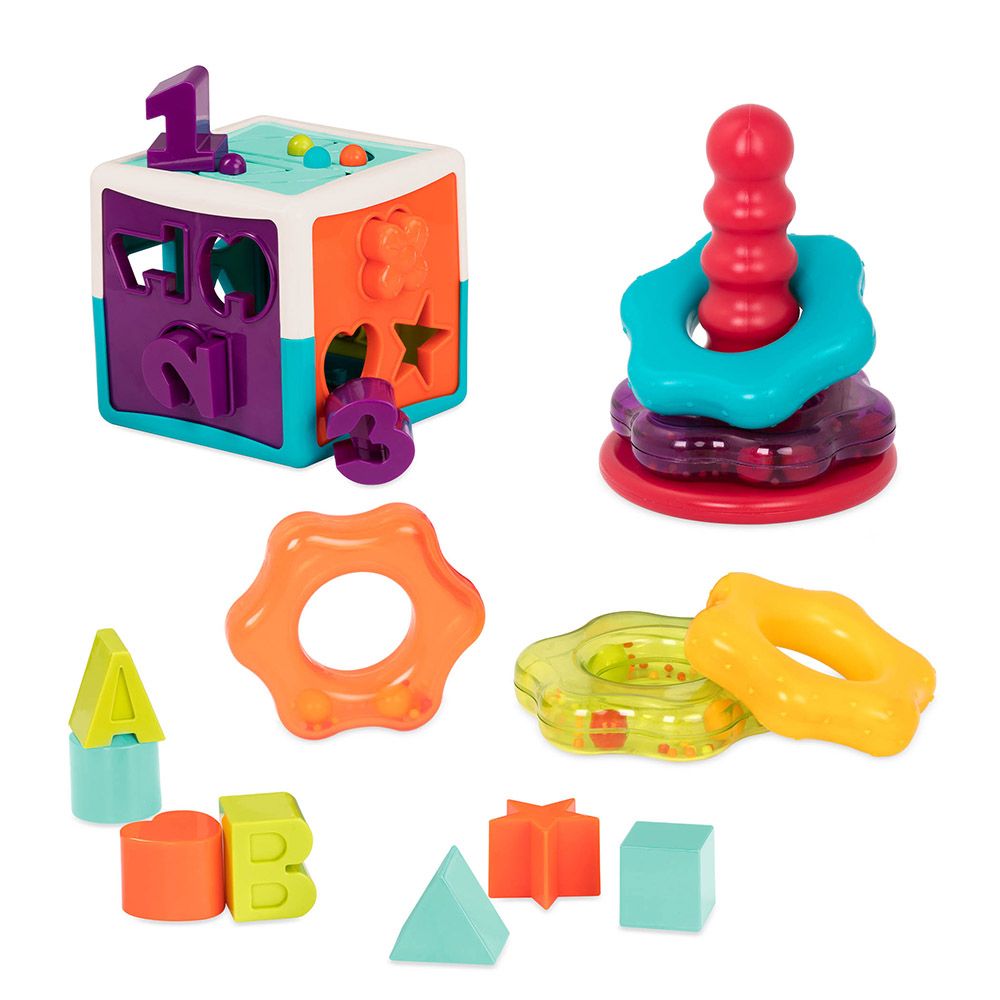 Battat - Shape Sorter And Stacking Rings Combo Set