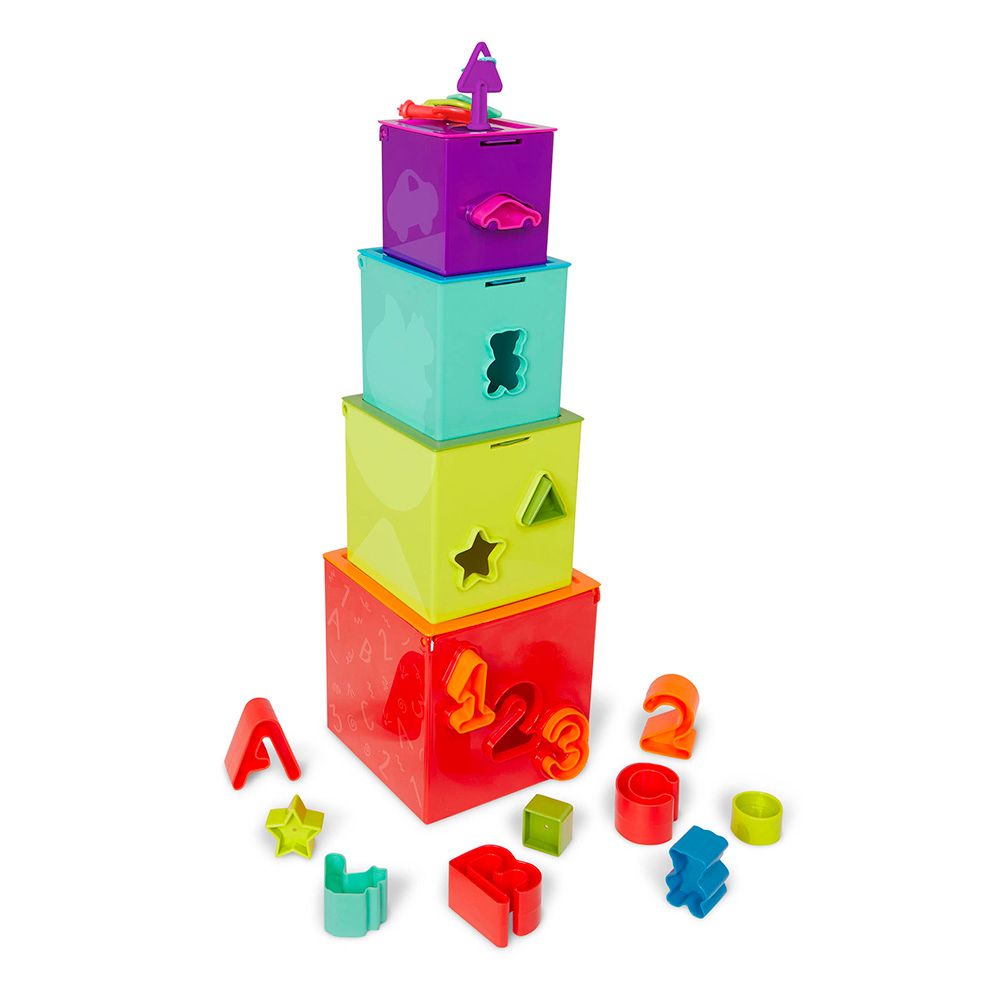 Battat - Lock And Learn Activity Cubes - 18pcs