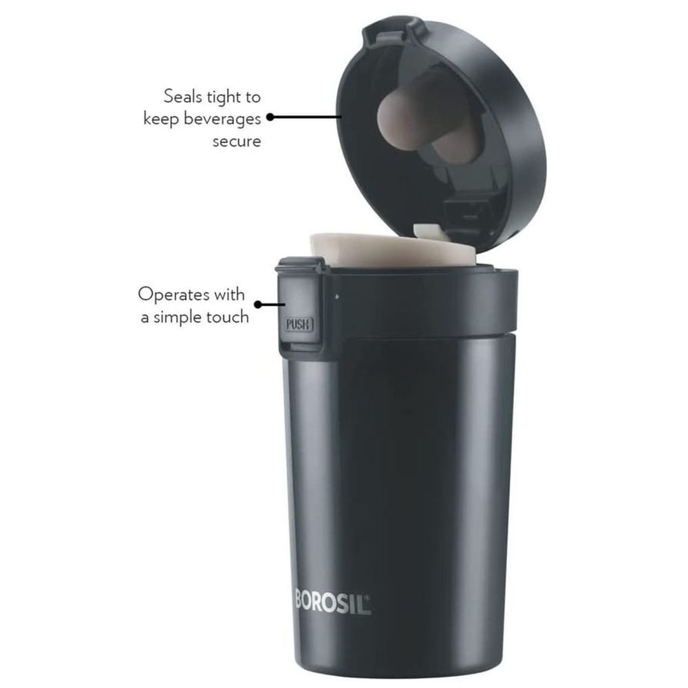 Borosil - Coffeemate Vacuum Insulated Mug - Black - 300 ml