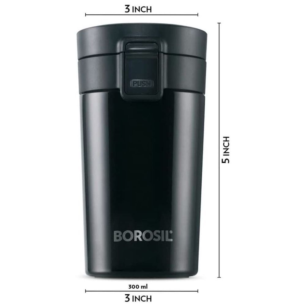 Borosil - Coffeemate Vacuum Insulated Mug - Black - 300 ml