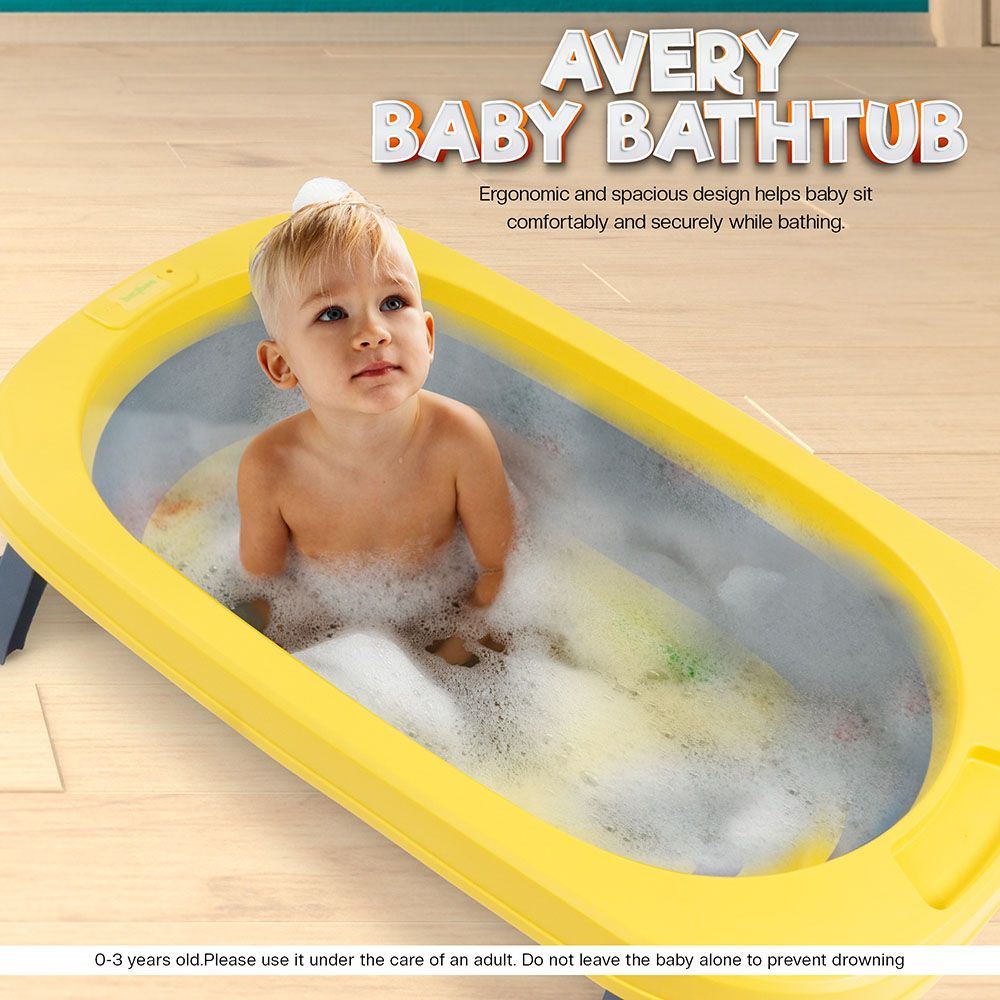 Baybee - Avery Foldable Baby Bath Tub For Kids - Yellow