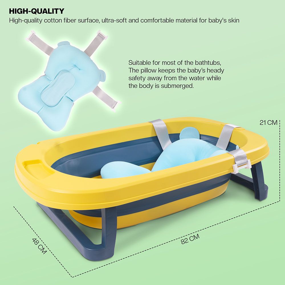 Baybee - Avery Foldable Baby Bath Tub For Kids - Yellow