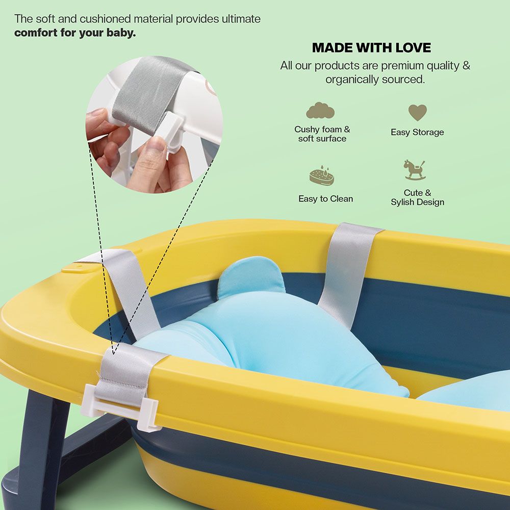 Baybee - Avery Foldable Baby Bath Tub For Kids - Yellow