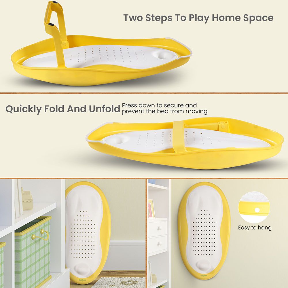 بايبي - كرسي استحمام للأطفال قابل للطي دوسا - أصفر