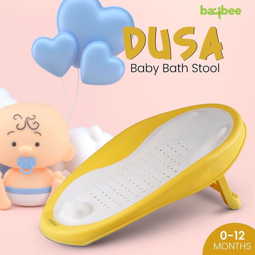 Baybee - Dusa Foldable Baby Bath Tub Seat For Kids - Yellow