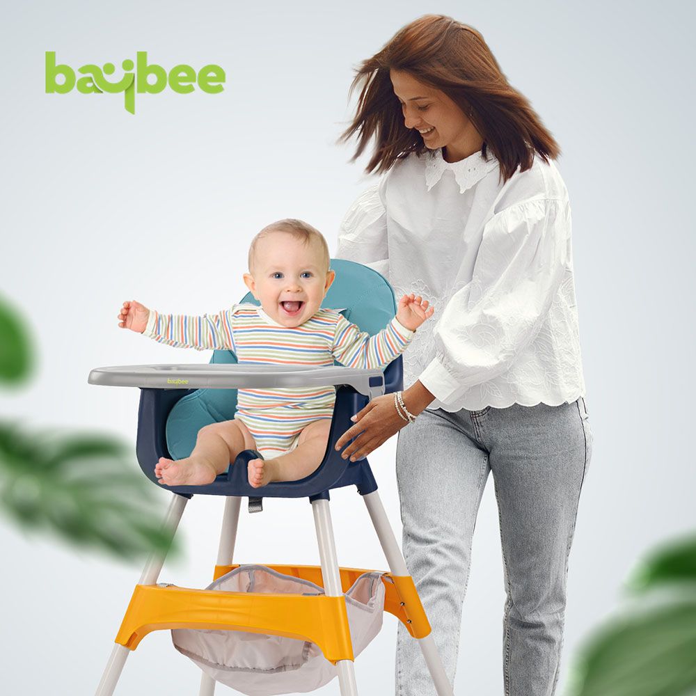 Baybee - 2-In-1 Manta Adjustable Height Baby High Chair - Blue