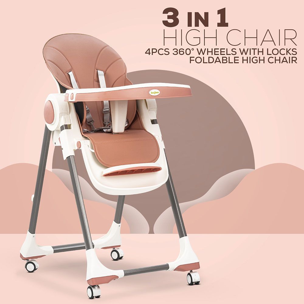 Baybee - 3-In-1 Emperia Convertible High Chair - Pink