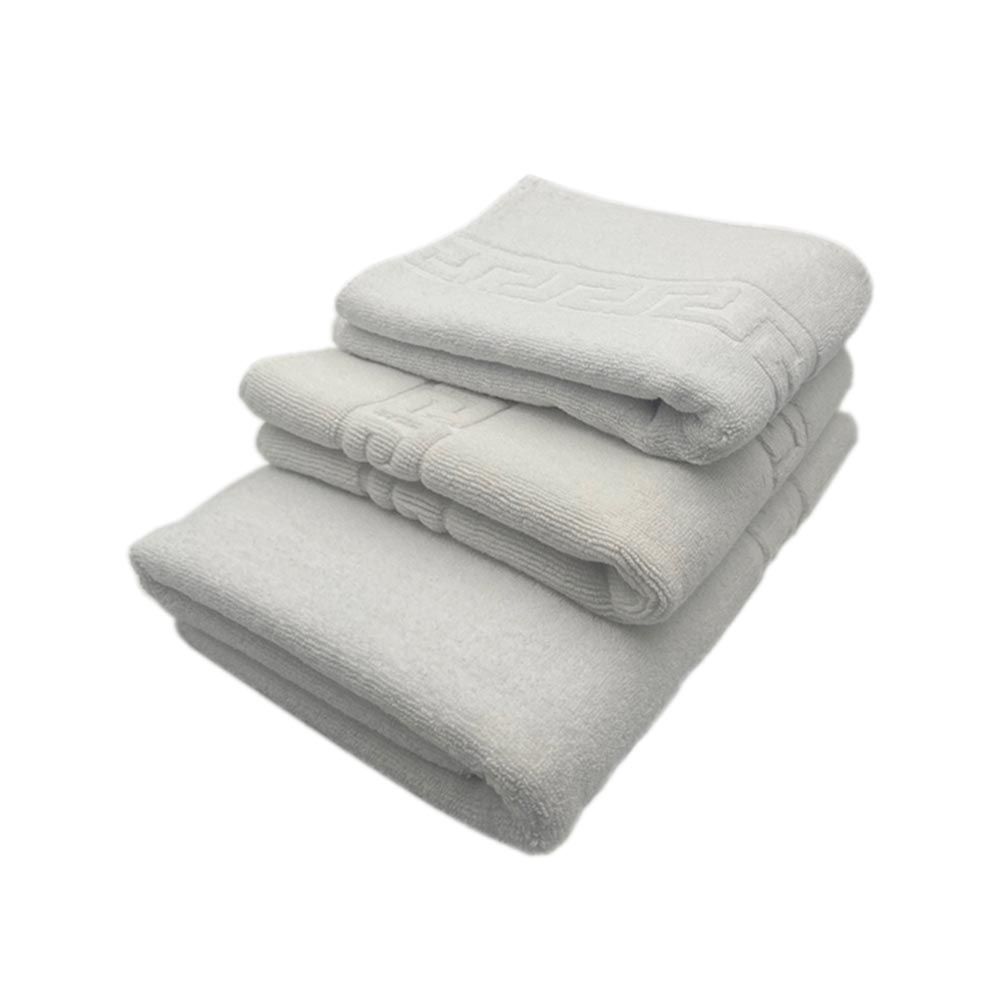 BYFT - Magnolia Luxury Bath And Hand Towel With Bath Mat - White - 3pcs